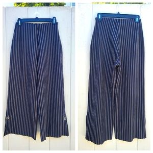 NWOT Zara Wide Leg‎ Striped Cropped Marine/Nautical Pants Size S